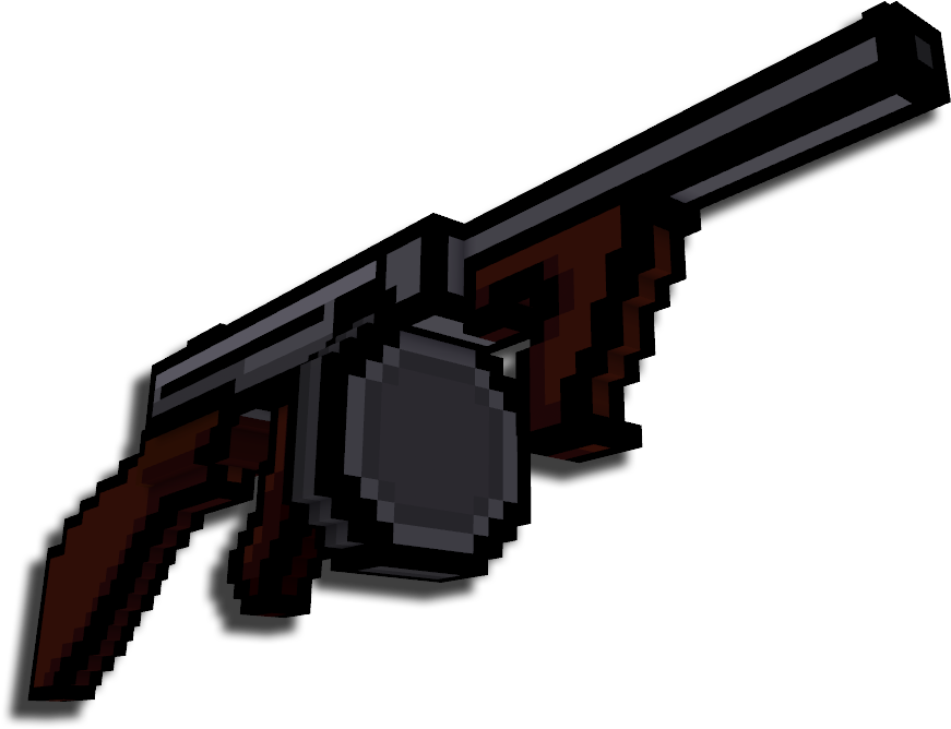 Tommy Gun - Pixel Gun Tommy Gun (900x700), Png Download