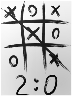 Tic Tac Toe, Brush Vector Background Poster • Pixers® - Tic-tac-toe (400x400), Png Download
