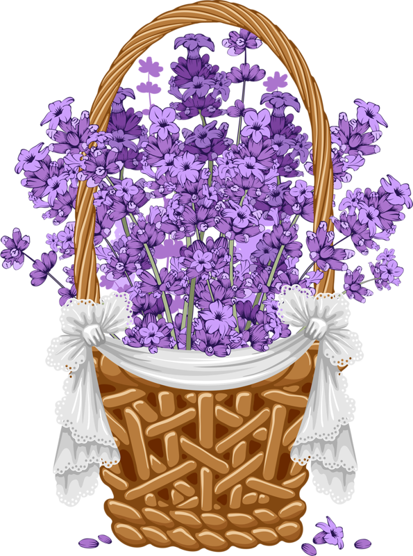 Floral Background With Png Soloveika - Lavender Vintage Clipart Png (595x800), Png Download