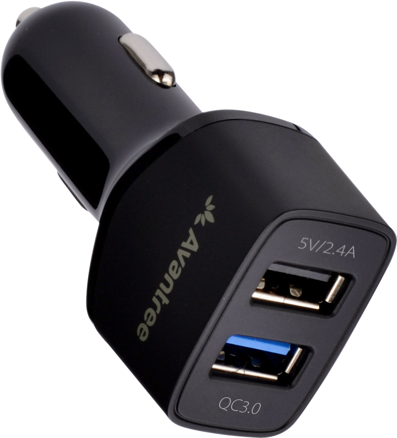 Charger Png Hd - Avantree Dual Usb Quick Car Charger - Black (1024x1024), Png Download