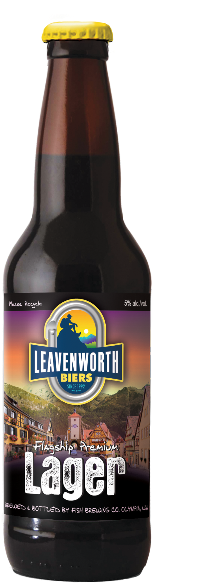 12oz Premium Lager - Leavenworth Premium Lager - Fish Brewing Company / (1080x2100), Png Download