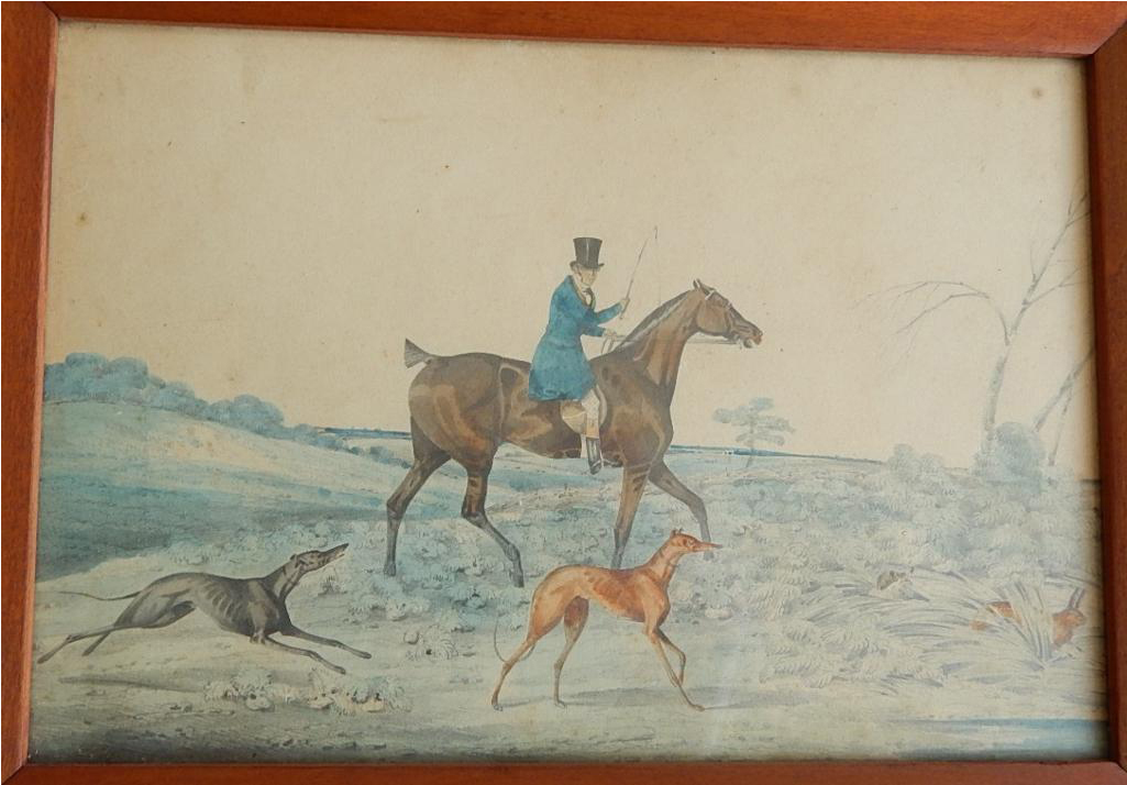 1840 English Sporting Painting Hunter On Horse With - Painting (1024x1024), Png Download