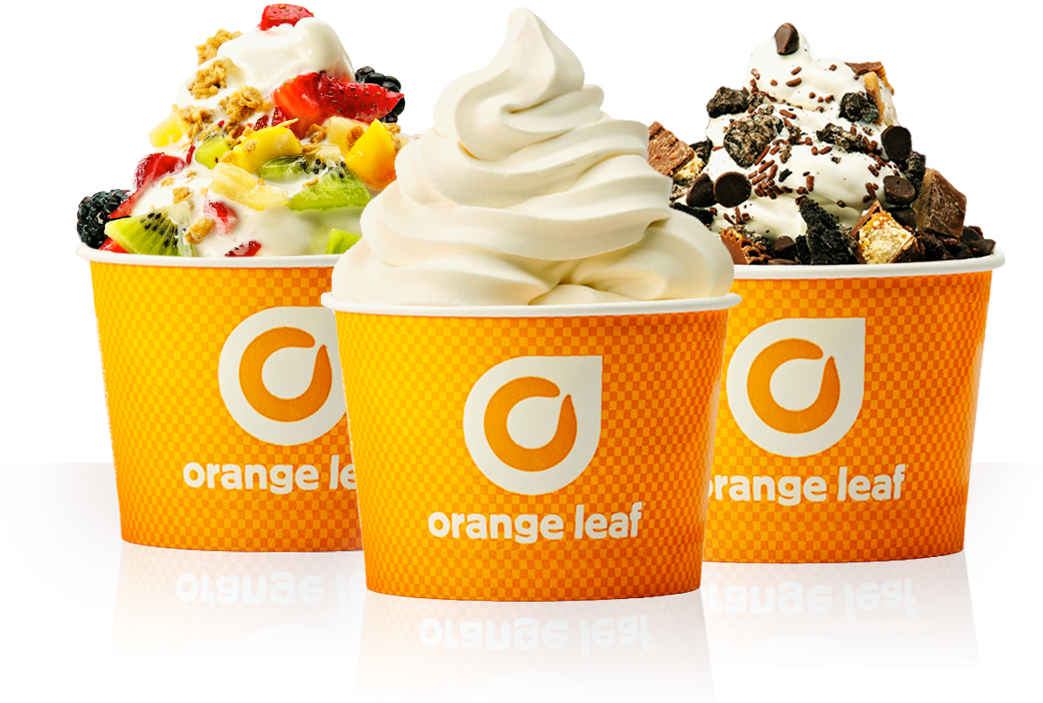 Free Frozen Yogurt Orange Leaf - Orange Leaf (600x392), Png Download