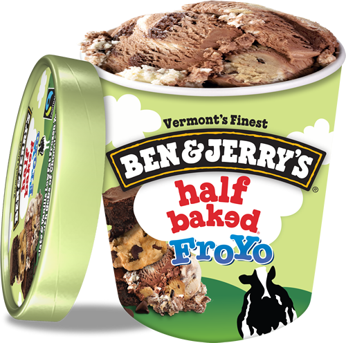 Half Baked Frozen Yogurt, Pint - Ben And Jerry's (500x496), Png Download