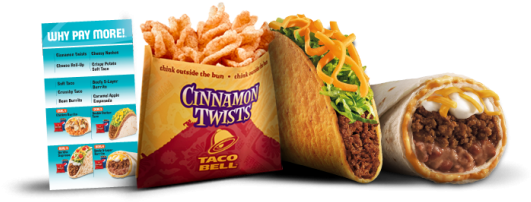 Taco Bell Bag Png Clip Free Library - Taco Bell Meal Png (700x281), Png Download