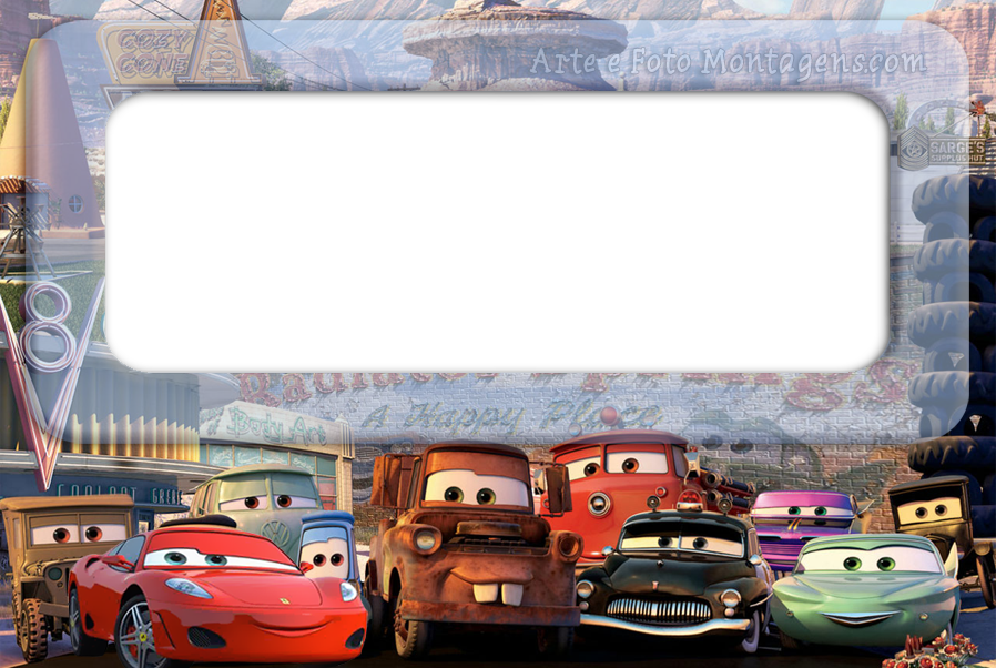 Montagem Para Fotos - Custom - Birthday Party Invitations - Cars Themed (898x602), Png Download