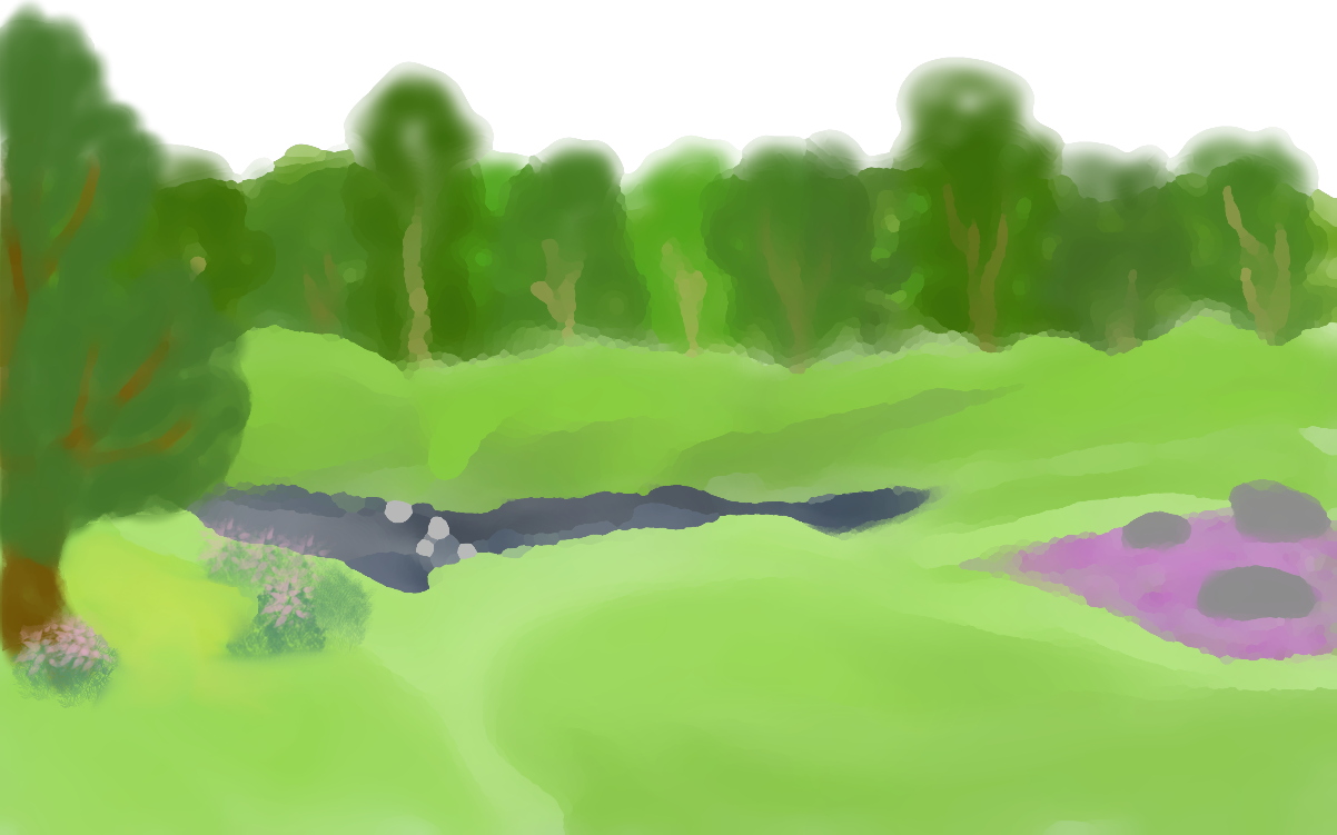 Water Source , Stepping Stones To Get Over The Water - Watercolor Paint (1202x751), Png Download