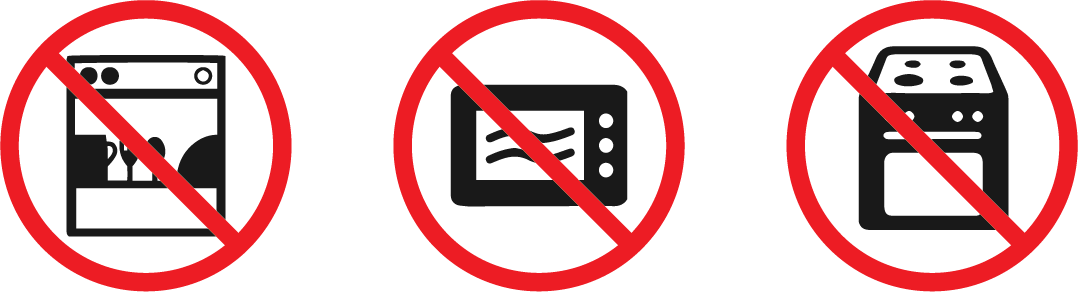*do Not Dishwash, Microwave Or Place On Stove Tops* - Do Not Microwave Icon (1078x292), Png Download