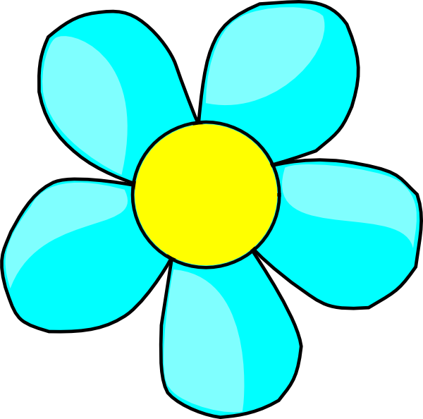 Flower Clipart With Transparent Background - Blue Flowers Clip Art (600x594), Png Download