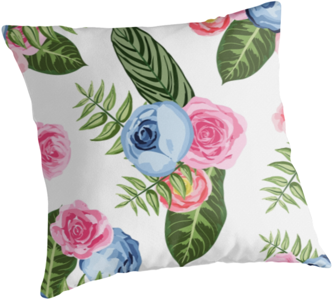 Romatic Watercolor Flowers In Pinks And Blues By Headpossum - Just Want To Gwtw Round Ornament (875x875), Png Download