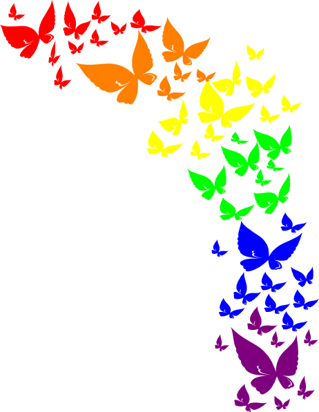 Butterfly Png - Rainbow Butterfly Clip Art (462x597), Png Download