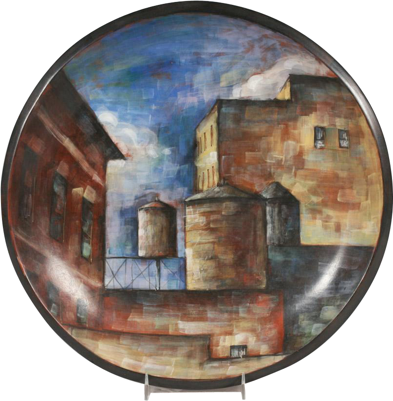 Painted Ceramic Plaque By Lidya Buzio - New York City (822x822), Png Download