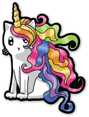 Maybe Like This, But More Realistic - Rainbow Caticorn Shower Curtain (303x399), Png Download