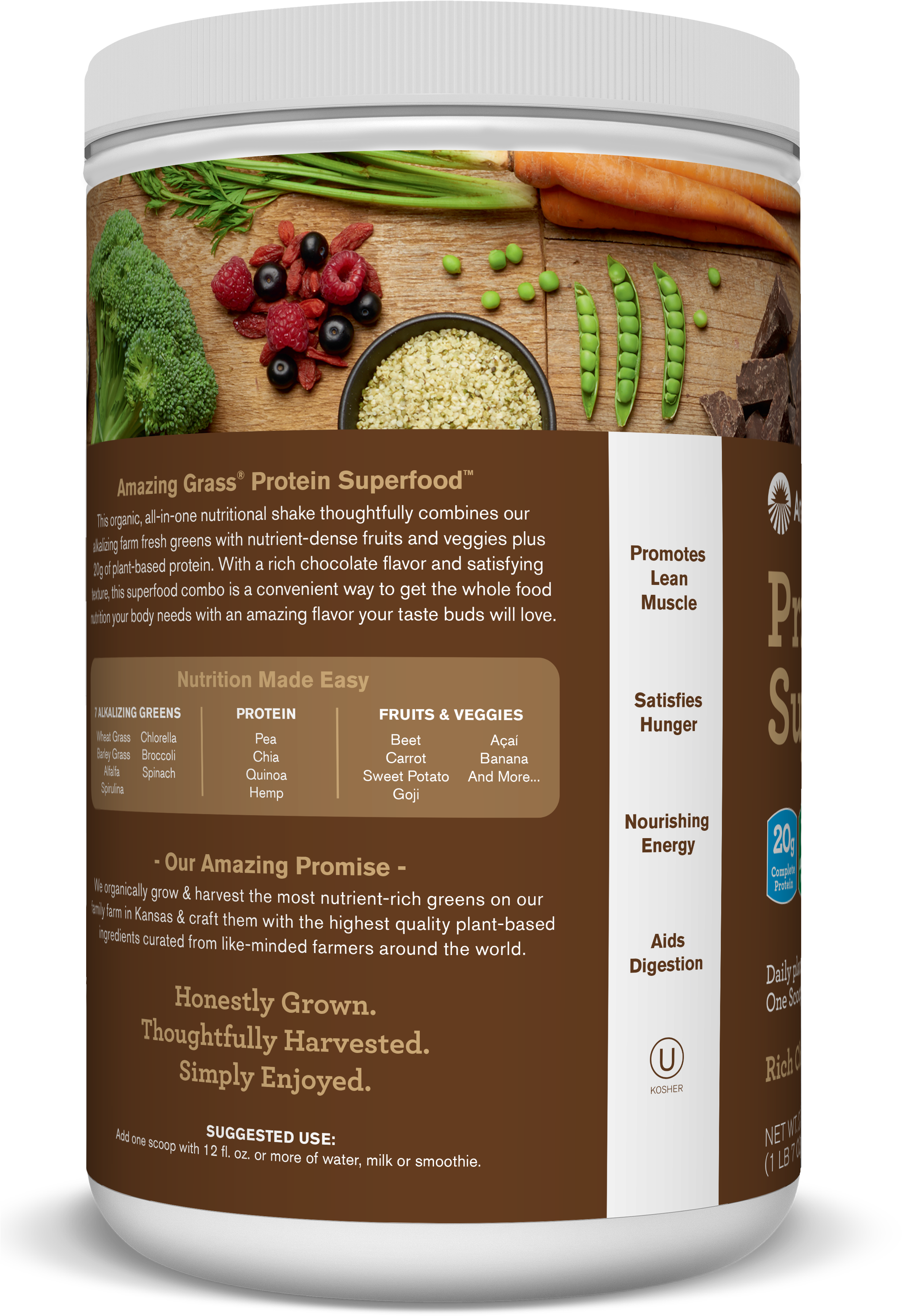 Amazing Grass Plant Protein Superfood Powder, Rich - Amazing Grass - Organic Protein Superfood Shake Pure (2699x4000), Png Download