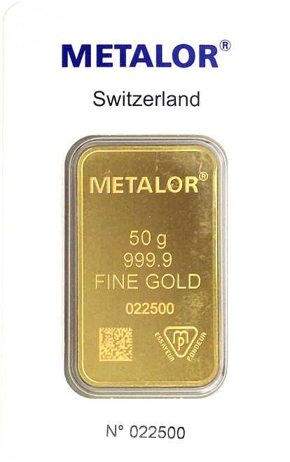 Metalor Stamped 50g Gold Bar - Gold (900x900), Png Download