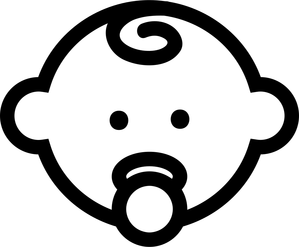 Baby Head Outline With Pacifier Comments - Baby Symbol Png (980x810), Png Download