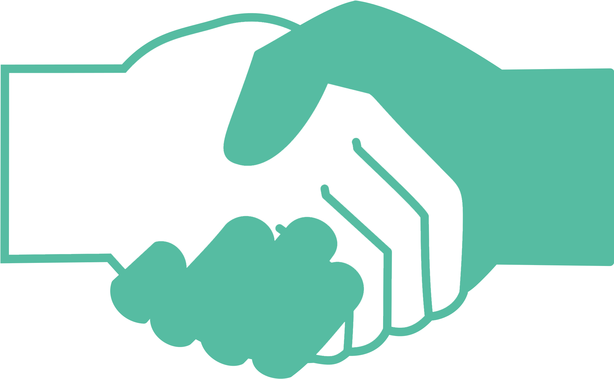 Hand Shake Black And White (2000x2000), Png Download