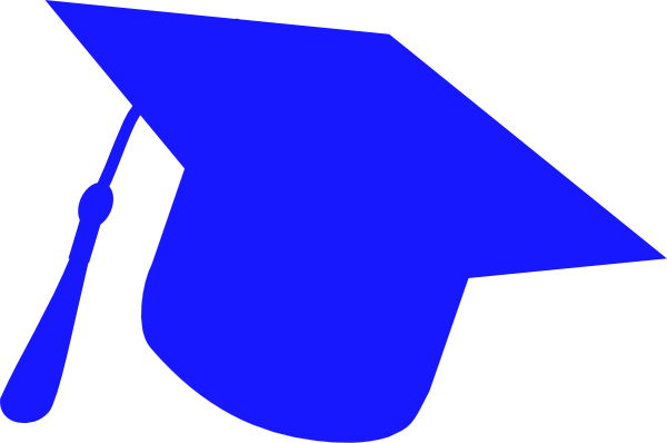 Graduation Hat Silhouette Blue Svg Clip Arts 600 X (600x398), Png Download