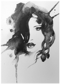 Woman Portrait - Watercolor Painting (400x400), Png Download