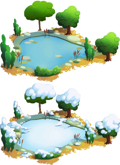Medium Pond - Pond (394x542), Png Download