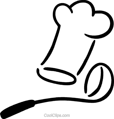 Chefs Hat And Ladle Royalty Free Vector Clip Art Illustration - Adesivo De Parede Panela (462x480), Png Download