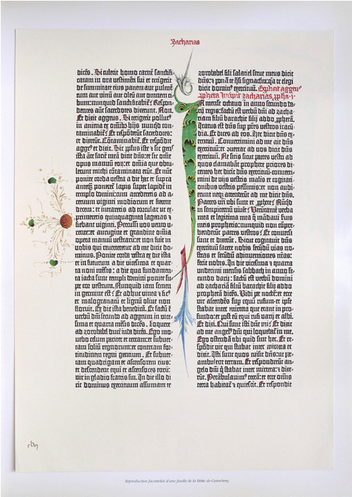 The Gutenberg Bible Or The Lined Bible Incunabula & - Initial I: Saint Mark With His Symbol (1000x700), Png Download