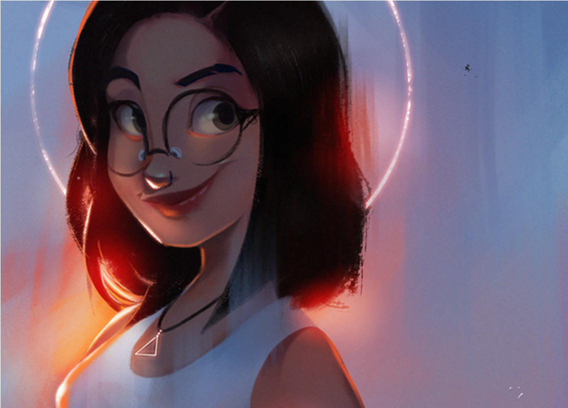 Illustration - Drawing Girls With Glasses And Circle (1280x960), Png Download