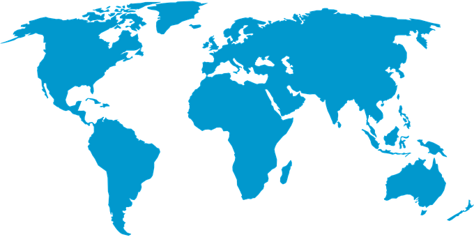 World Map Earth Global Continents Blue Wor - El Dorado Sim Cards (680x340), Png Download