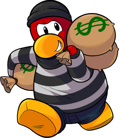 Free Icons Png - Club Penguin Robber Png (413x479), Png Download