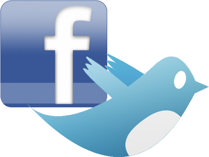 Facebook Twitter Icons Png Twitter And Facebook Icons - Twitter E Facebook Png (425x319), Png Download