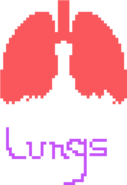 Lungs - Pixel Art (530x720), Png Download