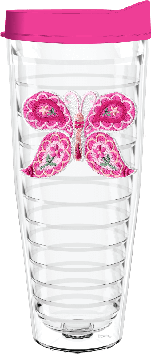 Paisley Butterfly 26oz Tumbler - Southern Fried Cotton Baby Turtle Tumbler (516x1191), Png Download