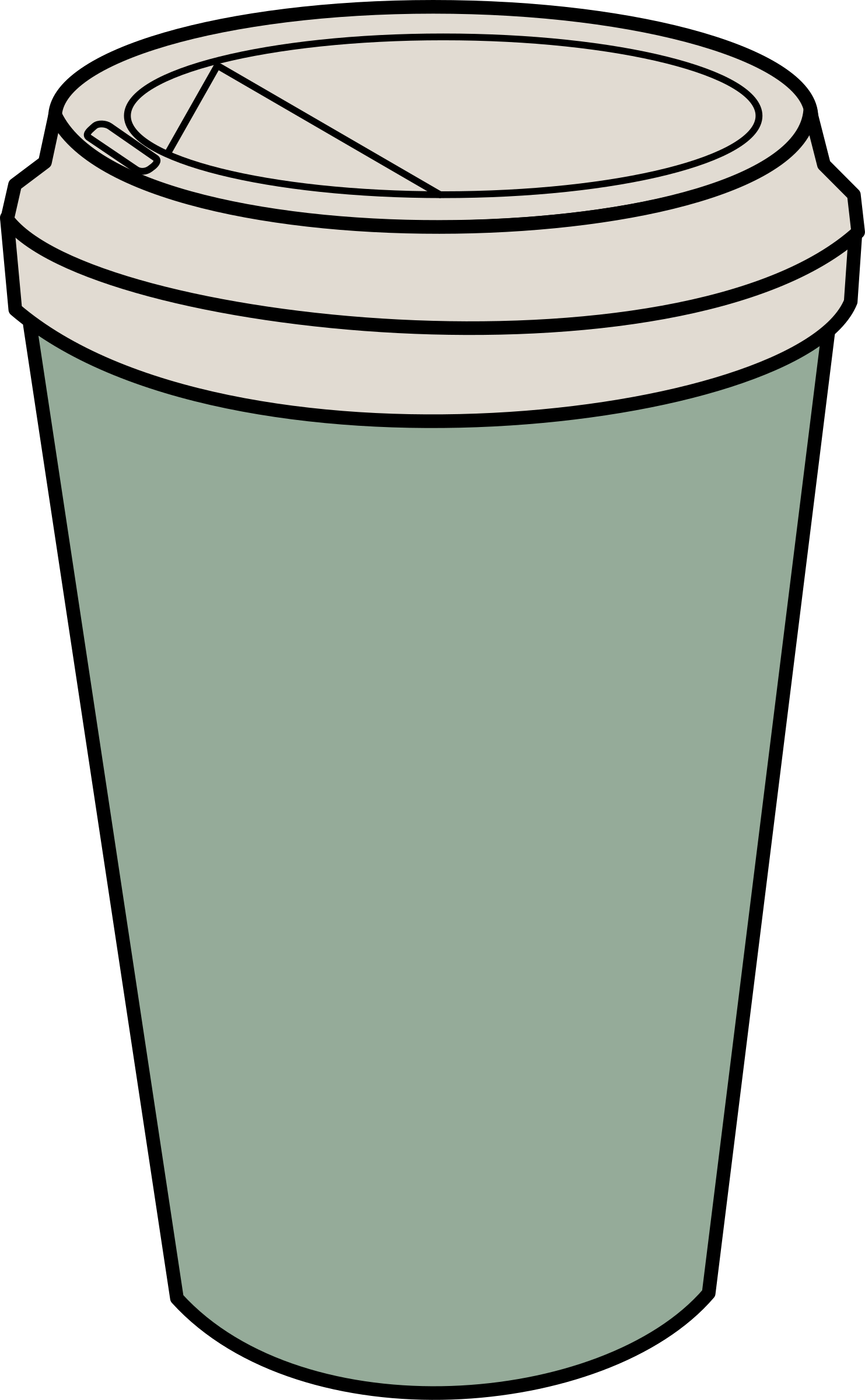 Clipart Cup Tumbler - Paper Coffee Cup Clip Art (1483x2400), Png Download