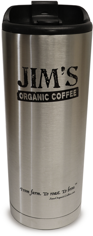Jim's Signature Stainless Tumbler - Jim's Organic Coffee - Whole Bean Coffee French Roast (600x917), Png Download