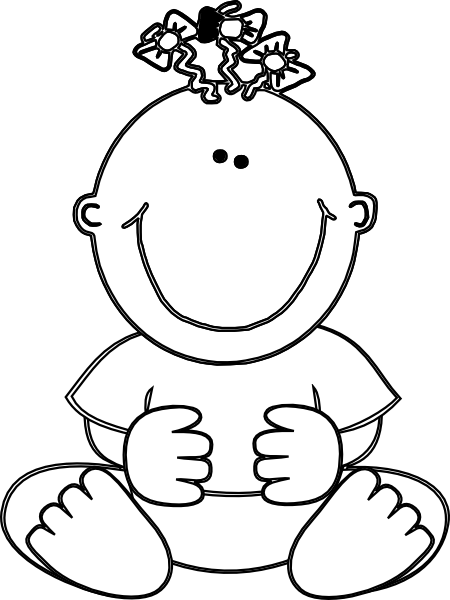 How To Set Use Baby Girl Outline 2 Icon Png (450x600), Png Download