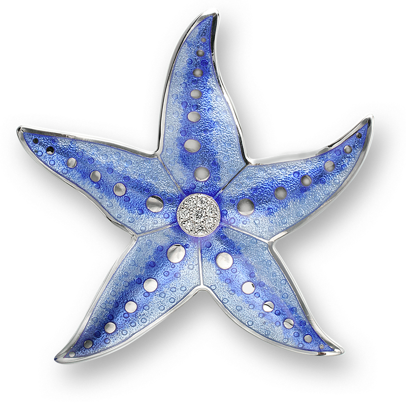 Nicole Barr Designs Sterling Silver Starfish Brooch-blue - Starfish Brooch - Sterling Silver (800x800), Png Download