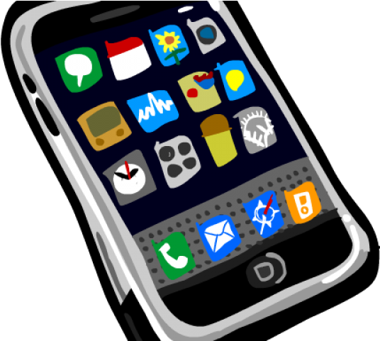 Apple Iphone Clipart Outline - Clipart Cell Phone (640x480), Png Download