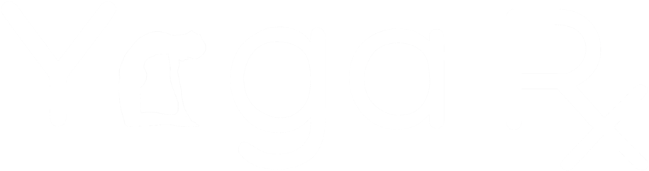 Yoga Rx White Outline Copy (1000x406), Png Download