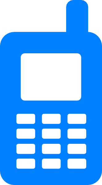 Blue Outline Mobile Phone Clipart - Clip Art (330x597), Png Download