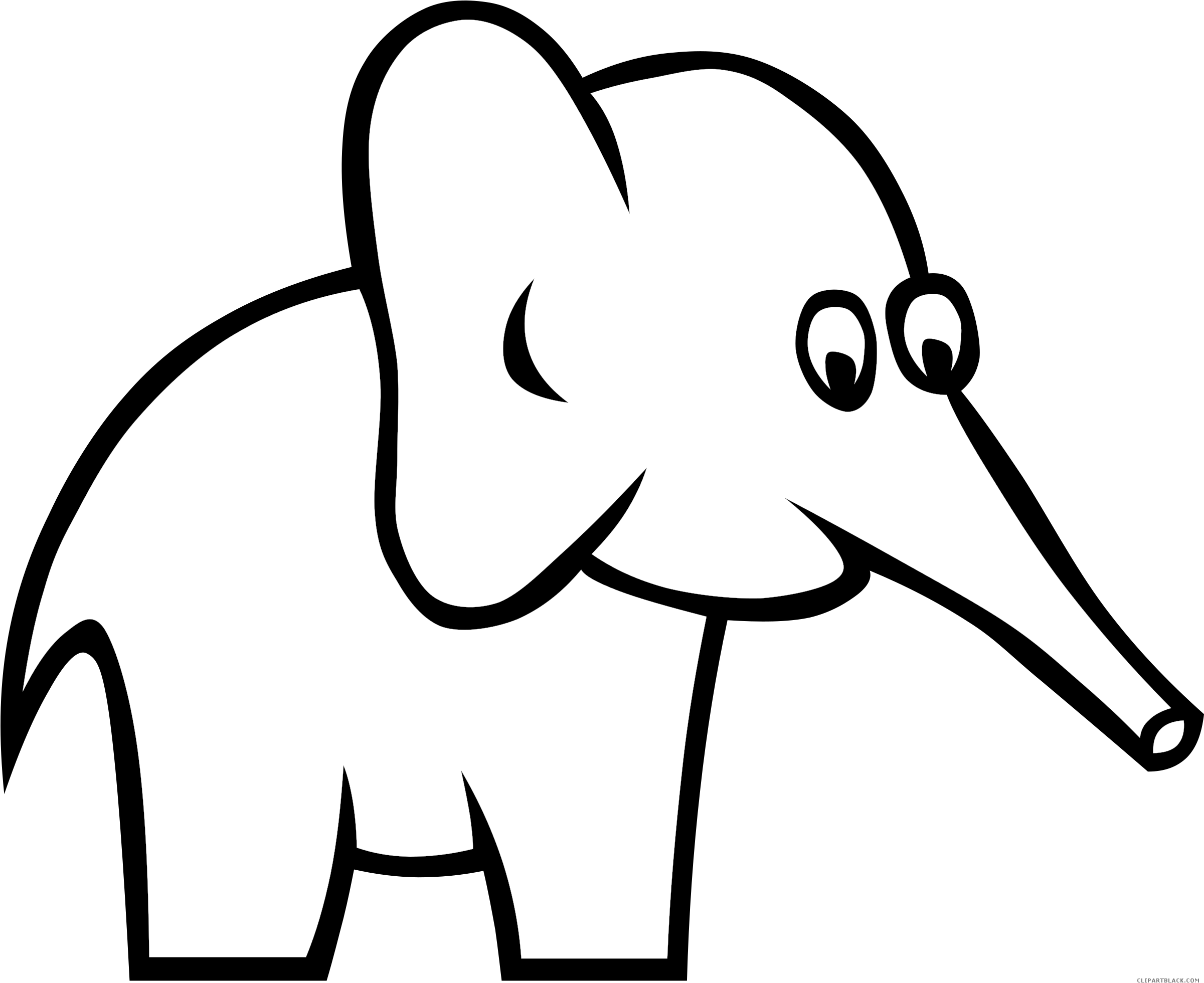 Clipart Elephant Outline - E For Elephant Coloring Page (2400x1968), Png Download