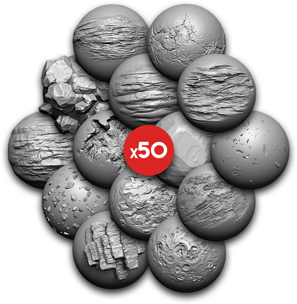 Zbrush Advanced Brushes Pack Rocks Slider Image - Pétanque (600x614), Png Download