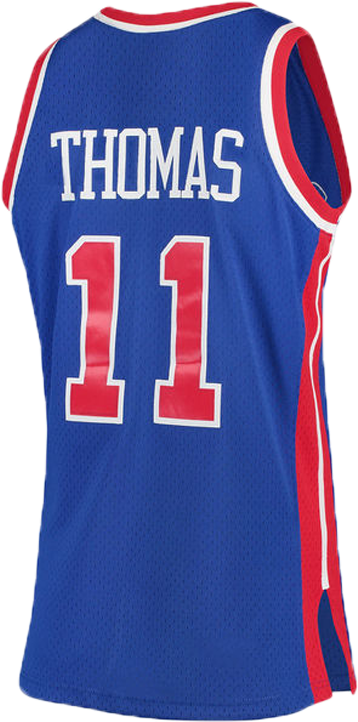 Detroit Pistons Isiah Thomas Blue Swingman Jersey - Camiseta Isiah Thomas (421x480), Png Download