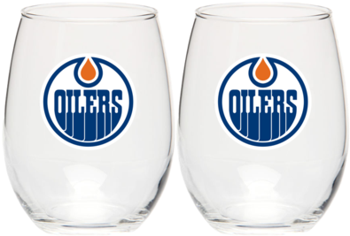 Edmonton Oilers 2 Pack Stemless Wine Glasses - Edmonton Oilers Mug (421x480), Png Download