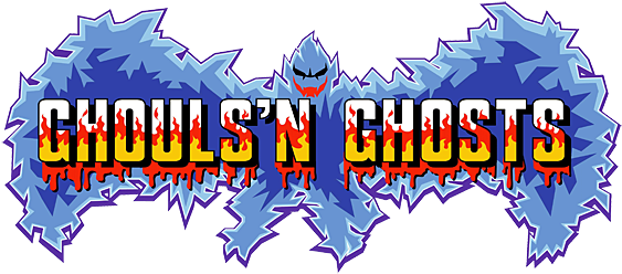 Ghouls & - Ghouls N Ghosts Title (580x253), Png Download