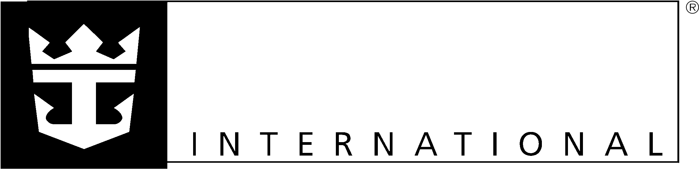Royal Caribbean Logo Black And White - Royal Caribbean Logo White (2400x2400), Png Download