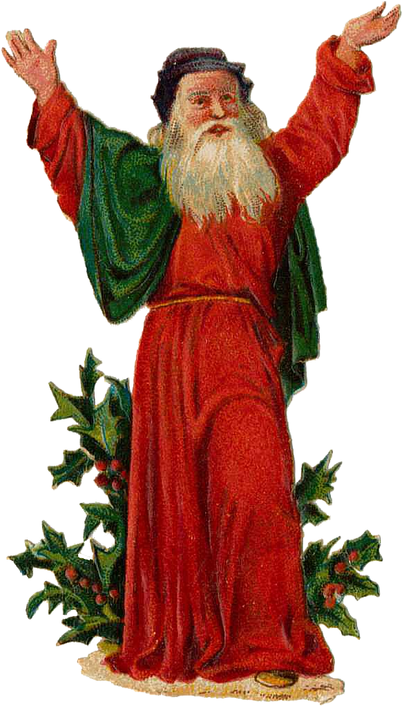 Vintage Victorian Christmas Die Cut Clip Art - Vintage Santa (608x1046), Png Download