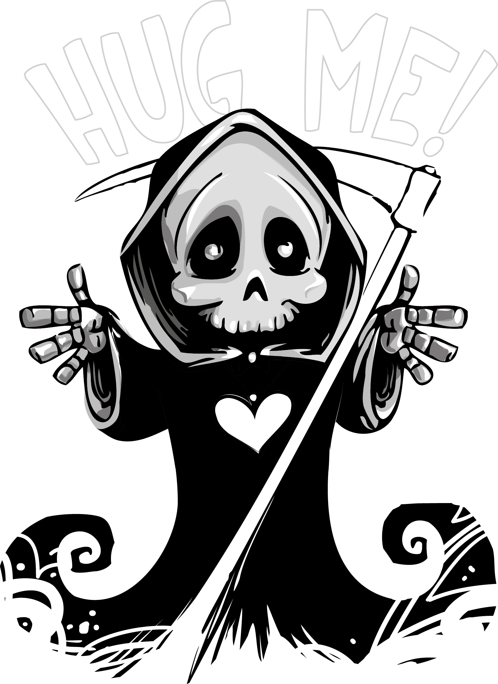 Ghost Png Free Download - Cute Grim Reaper Png (1629x2238), Png Download
