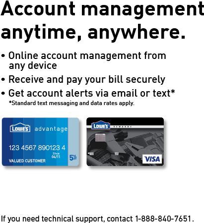 Welcome To The Lowe's Credit Online Account Management - Credit Card (550x530), Png Download
