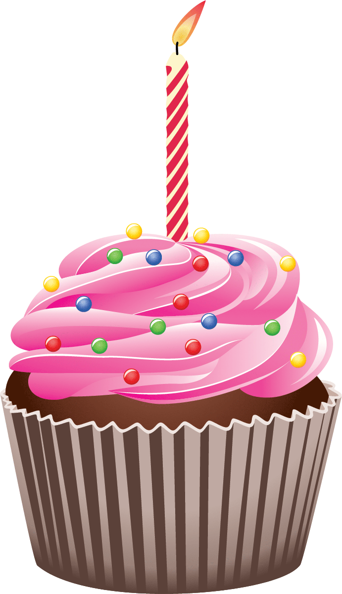 Birthday Cupcake Png - Birthday Cupcake Clip Art (691x1199), Png Download