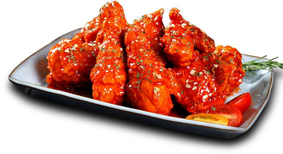 Sweet Spicy Chicken - Spicy Chicken Wings Png (567x378), Png Download